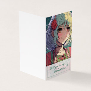 Wees mijn Valentijn in Manga Stijl 33420 Kaart