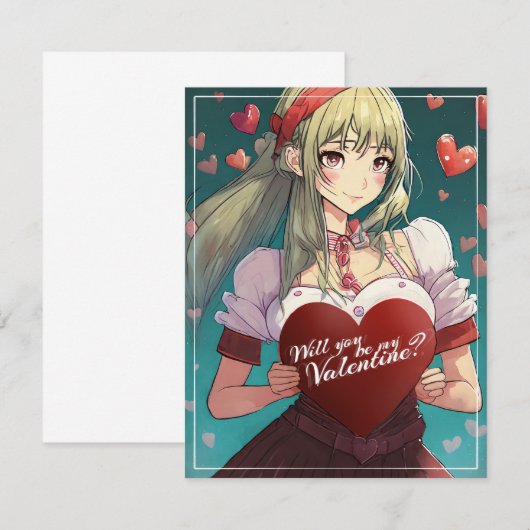 Wees mijn Valentijn in Manga Stijl 33893 (Voorkant / Achterkant)