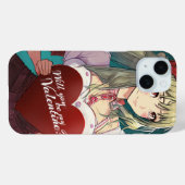 Wees mijn Valentijn in Manga Stijl 33893 Case-Mate iPhone Case (Achterkant (horizontaal))