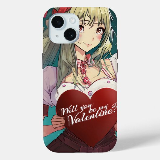 Wees mijn Valentijn in Manga-stijl 33893 Case-Mate iPhone Case (Achterkant)