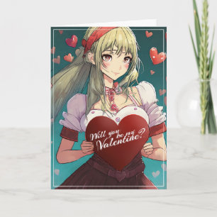 Wees mijn Valentijn in Manga-stijl 33893 Kaart