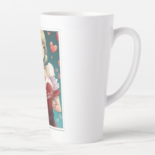 Wees mijn Valentijn in Manga Stijl 33893 Latte Mok (Rechts)