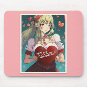 Wees mijn Valentijn in Manga Stijl 33893 Muismat