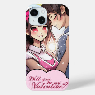 Wees mijn Valentijn in Manga stijl 58477 iPhone 15 Case