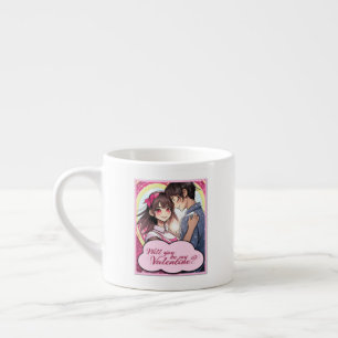 Wees mijn Valentijn in Manga stijl 58477 Espresso Kop