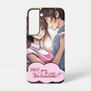 Wees mijn Valentijn in Manga stijl 58477 Samsung Galaxy Hoesje