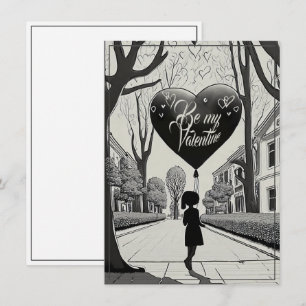 Wees mijn Valentijn in Manga-stijl Monochroom 1617