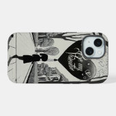 Wees mijn Valentijn in Manga stijl monochroom 1617 iPhone 15 Case (Achterkant horizontaal)