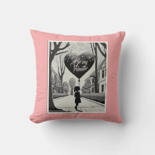 Wees mijn Valentijn in Manga stijl monochroom 1617 Kussen