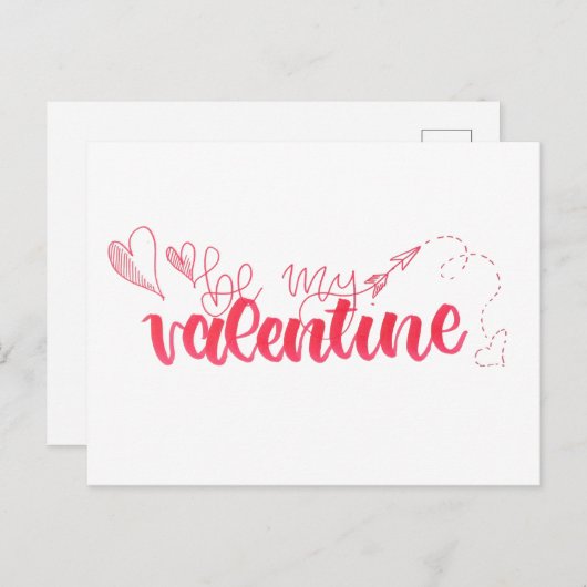 Wees mijn Valentijn kaart (Voorkant / Achterkant)