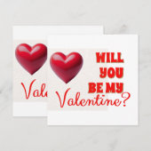 Wees mijn Valentijn Kaart (Voorkant / Achterkant)