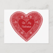 Wees mijn Valentijn  kanten hart Briefkaart (Voorkant)