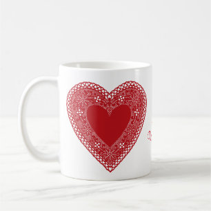 Wees mijn Valentijn  kanten hart Koffiemok