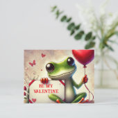 Wees mijn Valentijn kikker Briefkaart (Staand voorkant)