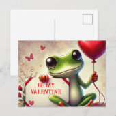 Wees mijn Valentijn kikker Briefkaart (Voorkant / Achterkant)