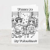 Wees mijn Valentijn | Kleuring voor volwassenen Kaart (Voorkant)