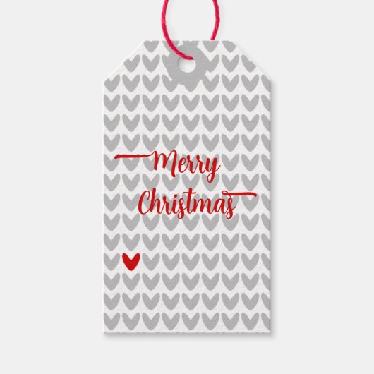 Wees mijn Valentijn Knit Heart Cadeaulabel (Voorkant)