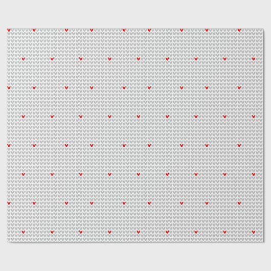 Wees mijn Valentijn Knit Heart Cadeaupapier (Vlak)