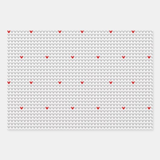Wees mijn Valentijn Knit Heart Inpakpapier Vel (Voorkant 3)