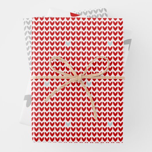 Wees mijn Valentijn Knit Heart Inpakpapier Vel (In situ)