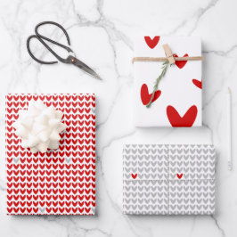 Wees mijn Valentijn Knit Heart Inpakpapier Vel