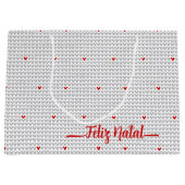 Wees mijn Valentijn Knit Heart Large Cft Bag Groot Cadeauzakje (Voorkant)