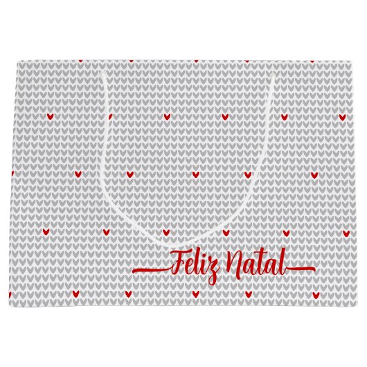 Wees mijn Valentijn Knit Heart Large Cft Bag Groot Cadeauzakje (Voorkant)