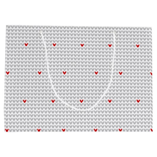 Wees mijn Valentijn Knit Heart Large Cft Bag Groot Cadeauzakje (Achterkant)