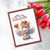 Wees mijn Valentijn Knuffel Chibi Kat Valentijn Feestdagenkaart