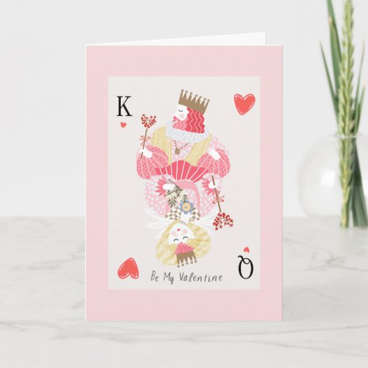 Wees mijn Valentijn koning en koningin Bedankkaart (Voorkant)