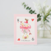 Wees mijn Valentijn koning en koningin Briefkaart (Staand voorkant)