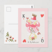Wees mijn Valentijn koning en koningin Briefkaart (Voorkant / Achterkant)