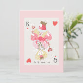 Wees mijn Valentijn koning en koningin Feestdagenkaart (Staand voorkant)