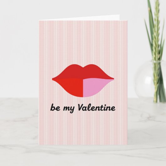 Wees Mijn Valentijn Kuskaart Kaart (Voorkant)