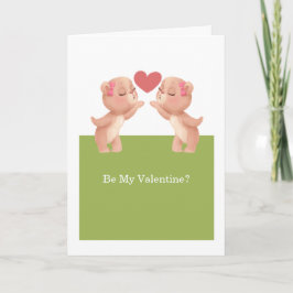 Wees mijn Valentijn lesbische teddydraden met hart Feestdagen Kaart