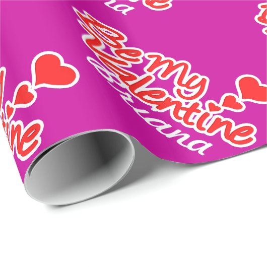 Wees mijn Valentijn liefde, de aangepaste roze cad Cadeaupapier (Rol Hoek)