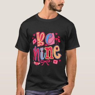 Wees Mijn Valentijn Liefde Hartjes Schattig Kleurr T-shirt