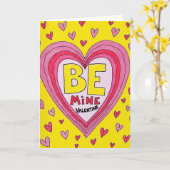 Wees Mijn Valentijn Liefdeskaart Kaart (Gele Bloem)