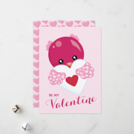 Wees mijn Valentijn Liefdesvogel Hart Valentijnsda Feestdagenkaart