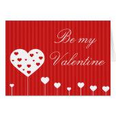 Wees mijn Valentijn, lieflijk rood wit hart (Voorkant Horizontaal)