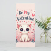 Wees mijn Valentijn Lieve Kat Illustratie (Staand voorkant)