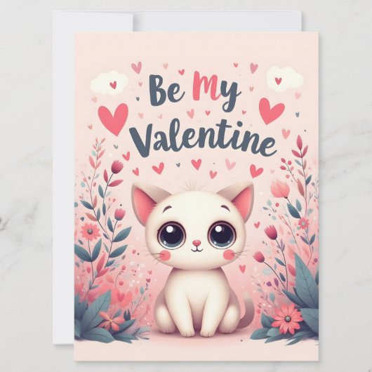 Wees Mijn Valentijn Lieve Kat Illustratie (Voorkant)