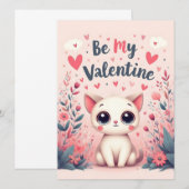 Wees mijn Valentijn Lieve Kat Illustratie (Voorkant / Achterkant)