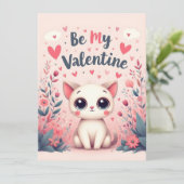 Wees mijn Valentijn Lieve Kat Illustratie (Staand voorkant)