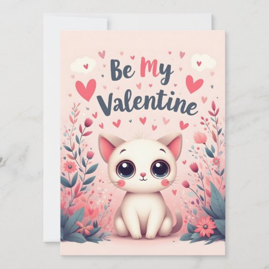 Wees mijn Valentijn Lieve Kat Illustratie (Voorkant)