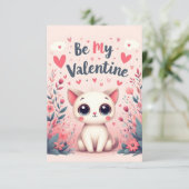Wees mijn Valentijn Lieve Kat Illustratie (Staand voorkant)