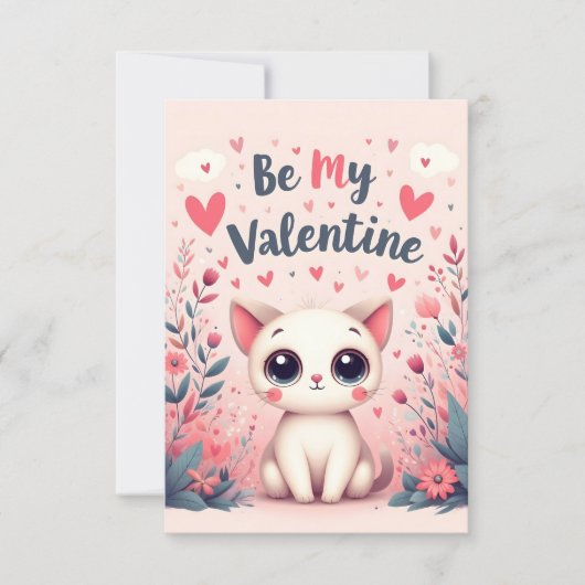 Wees mijn Valentijn Lieve Kat Illustratie (Voorkant)