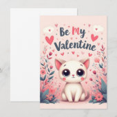 Wees mijn Valentijn Lieve Kat Illustratie (Voorkant / Achterkant)