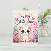 Wees mijn Valentijn Lieve Kat Illustratie (Staand voorkant)
