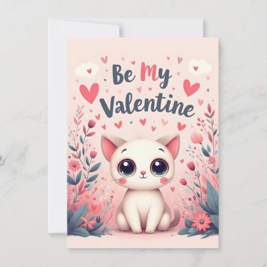 Wees mijn Valentijn Lieve Kat Illustratie (Voorkant)